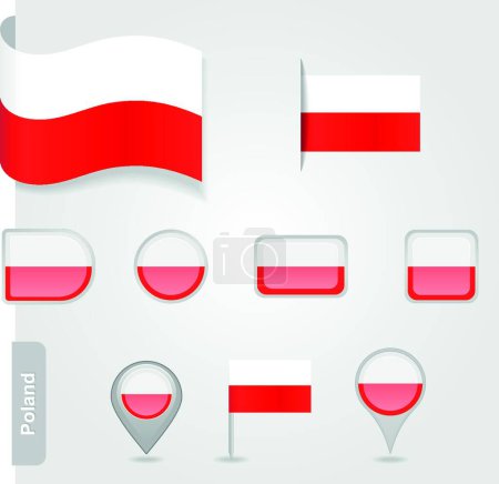 Ilustración de Bandera de Polonia "vector ilustración - Imagen libre de derechos