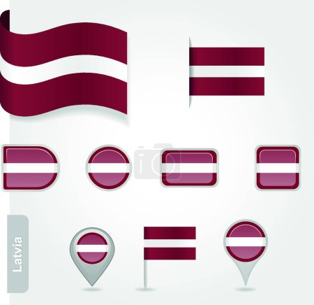 Illustration for "Latvian flag icon"  vector illustration - Royalty Free Image