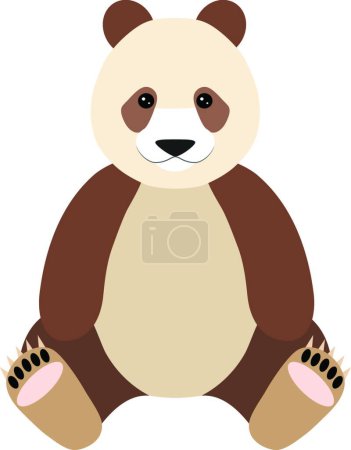 Téléchargez les illustrations : "Dessiné mignon panda qinling caractère." - en licence libre de droit