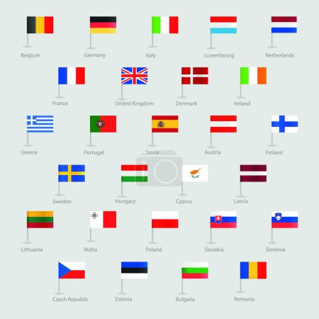 Ilustración de "Ilustración de vectores de iconos de países de la UE - Imagen libre de derechos