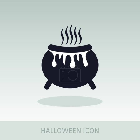 Téléchargez les illustrations : "Halloween sorcière chaudron icône
" - en licence libre de droit