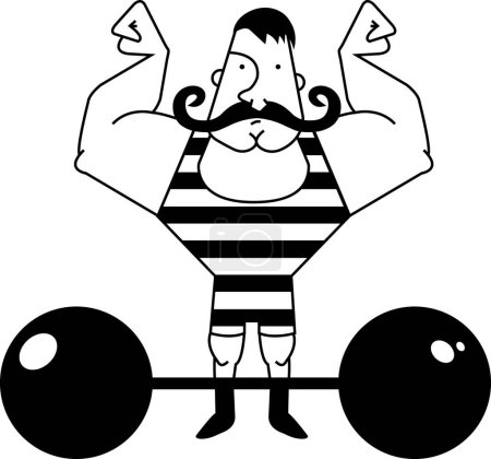 Illustration for Circus athlete. Contour icon for web, vector illustration - Royalty Free Image