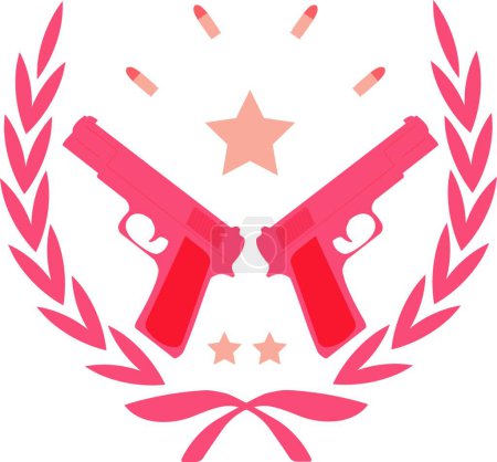 Ilustración de Emblema de pistola vintage. Ilustración vectorial - Imagen libre de derechos