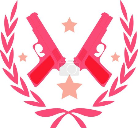 Téléchargez les illustrations : Emblème du pistolet. Illustration vectorielle - en licence libre de droit