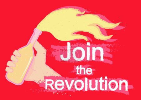 Illustration for Join the revolution grunge illustration. Vector illustration - Royalty Free Image