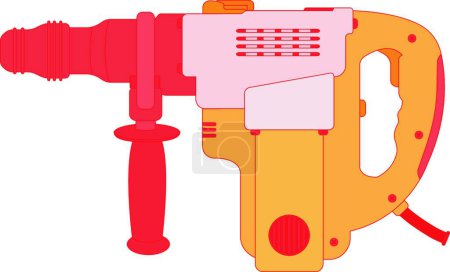 Illustration for Big electric hammer drill. Color. Vector illustration - Royalty Free Image
