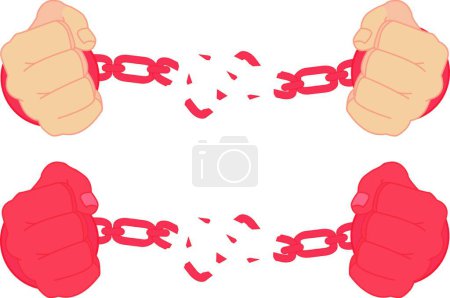Illustration for Breaking chains icon for web, vector illustration - Royalty Free Image