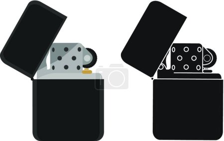 Illustration for Black gasoline lighter. Color, silhouette icon for web, vector illustration - Royalty Free Image