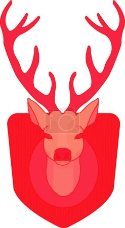 Deer head color icon for web, vector illustration