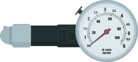 Illustration for Tire pressure gauge illustration - Royalty Free Image