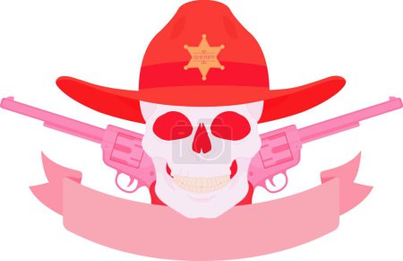 Ilustración de Icono del emblema del sheriff del oeste salvaje para la tela, ilustración del vector - Imagen libre de derechos