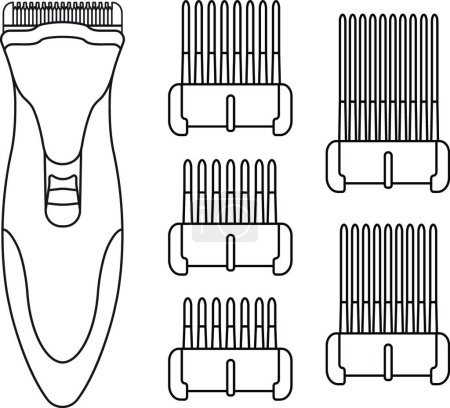 Illustration for Hair clipper machine. Contour icon for web, vector illustration - Royalty Free Image