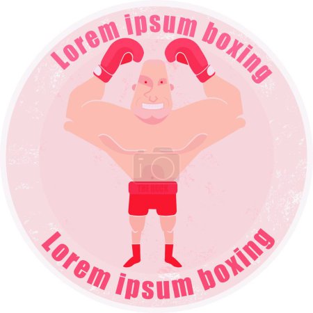 Illustration for Boxer emblem icon for web, vector illustration - Royalty Free Image