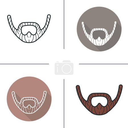 Illustration for Beard icon for web, vector illustration - Royalty Free Image