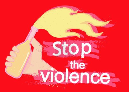 Téléchargez les illustrations : "Arrêtez la violence illustration grunge" - en licence libre de droit