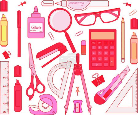 Illustration for Stationery tools. Color, colored vector illustration - Royalty Free Image