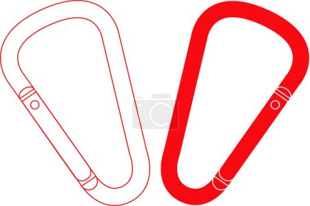 Illustration for "Carabiners set. Contour" vector illustration - Royalty Free Image