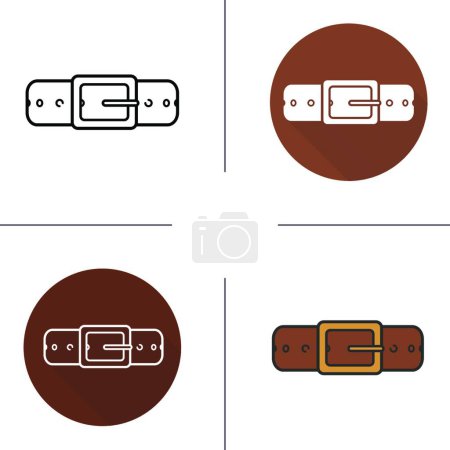 Illustration for Leather belts icons vector illustration - Royalty Free Image