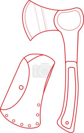 Illustration for "Camping ax. Contour" vector illustration - Royalty Free Image