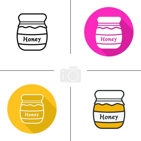 Illustration for Honey jar icons vector illustration - Royalty Free Image