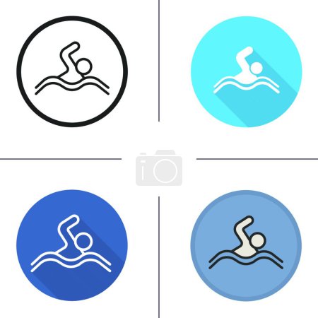 Illustration for Swimmer icon vector illustration - Royalty Free Image