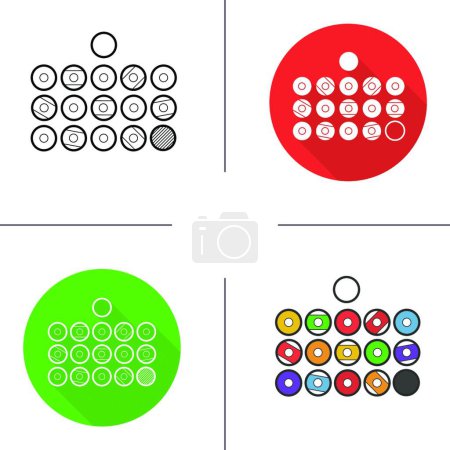 Téléchargez les illustrations : Icône boules de billard, illustration vectorielle - en licence libre de droit