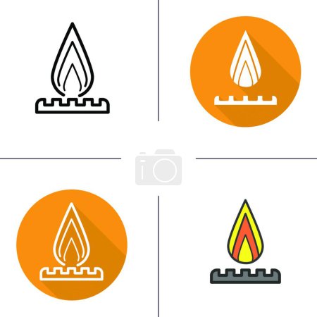 Ilustración de Icono del quemador de gas, ilustración vectorial - Imagen libre de derechos