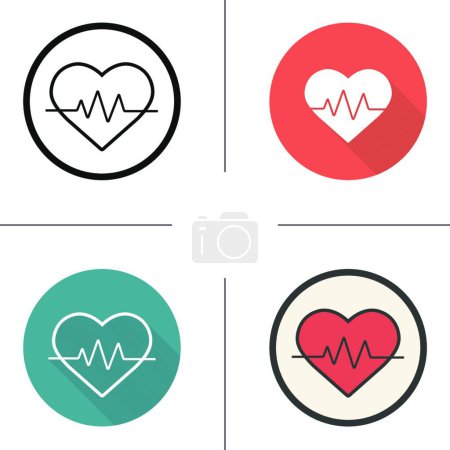 Illustration for Heartbeat icon, colored vector illustration - Royalty Free Image