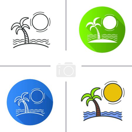 Téléchargez les illustrations : Icône de l'île, illustration vectorielle - en licence libre de droit