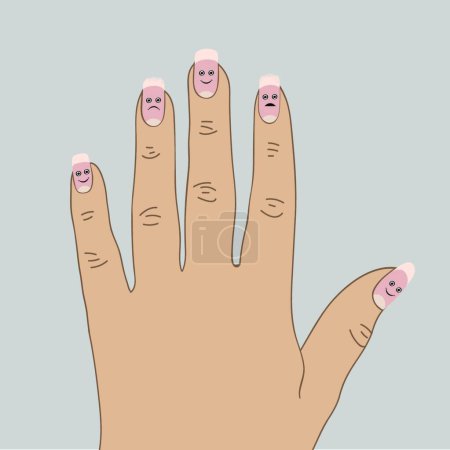 Ilustración de Exfoliar las puntas de las uñas - Imagen libre de derechos