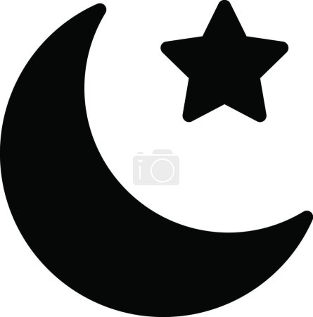 Ilustración de Luna y estrella icono vector ilustración - Imagen libre de derechos
