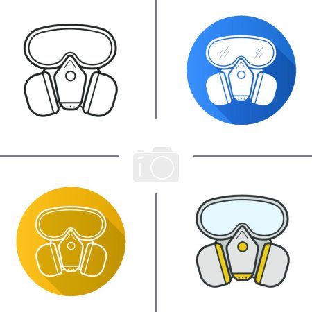 Illustration for Gas mask icon, vector illustration - Royalty Free Image