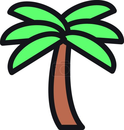 Téléchargez les illustrations : Icône de palmier, illustration simple web - en licence libre de droit