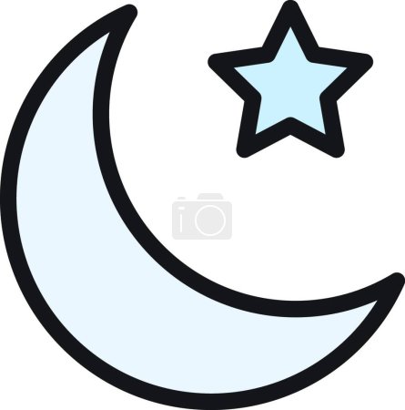 Illustration for Moon and star icon vector illustration - Royalty Free Image