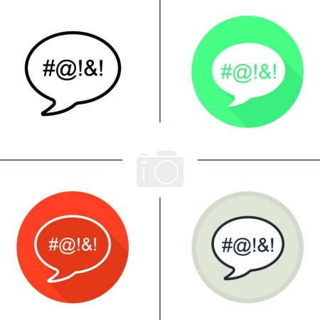 Illustration for Dirty language icon, vector illustration - Royalty Free Image