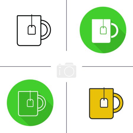 Téléchargez les illustrations : Tasse à thé icône, illustration vectorielle moderne - en licence libre de droit