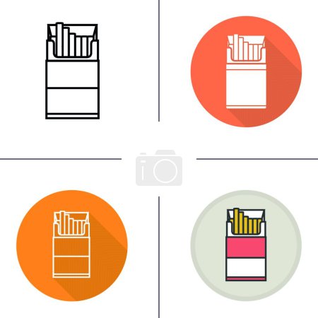 Téléchargez les illustrations : Icône du paquet de cigarettes ouvert, illustration vectorielle - en licence libre de droit