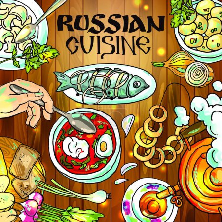 Photo for Russian cuisine, vector illustration - Royalty Free Image