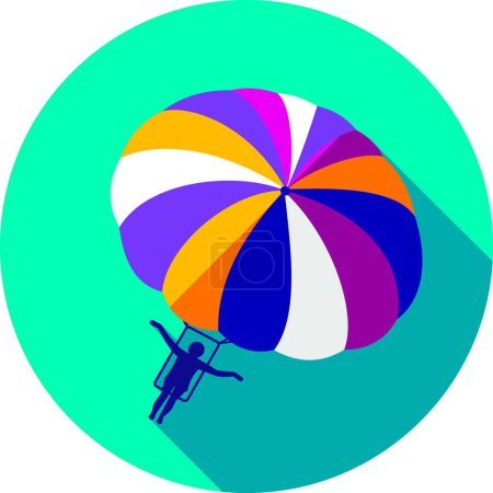 Illustration for "Parasailing. Summer kiting activity icon. Vacation" - Royalty Free Image