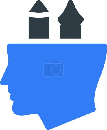 Téléchargez les illustrations : Illustration vectorielle d'icône tête créative - en licence libre de droit