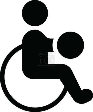 Illustration for Wheelchair flat icon, vector illustration - Royalty Free Image