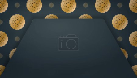 Photo for "Black background with vintage gold pattern for design under your logo or text" - Royalty Free Image