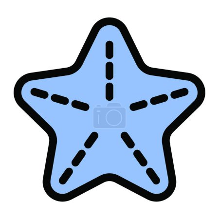 Téléchargez les illustrations : Étoile de mer icône vectoriel illustration - en licence libre de droit