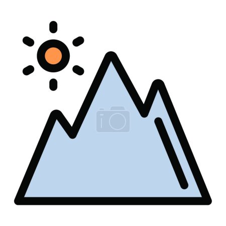 Téléchargez les illustrations : Montagne icône vectoriel illustration - en licence libre de droit
