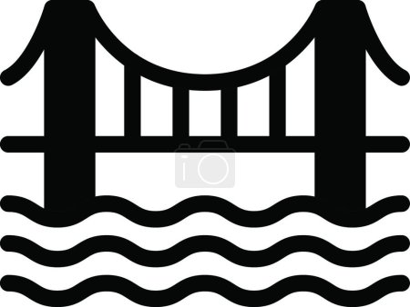 Téléchargez les illustrations : Illustration vectorielle icône rivière - en licence libre de droit