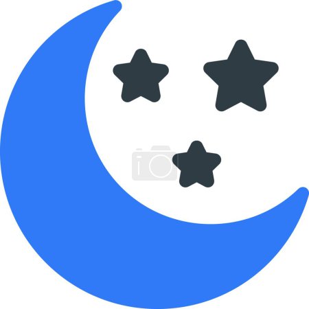 Illustration for Moon  icon vector illustration - Royalty Free Image