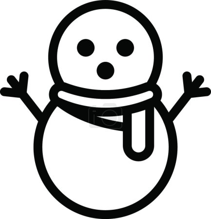 Téléchargez les illustrations : Icône bonhomme de neige, illustration simple web - en licence libre de droit