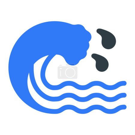 Téléchargez les illustrations : Icône d'inondation, illustration simple web - en licence libre de droit