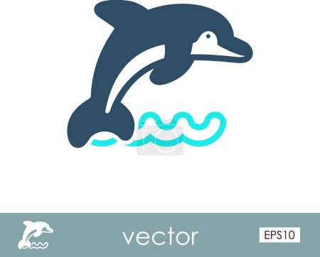 Ilustración de Icono delfín contorno. Verano. Vacaciones - Imagen libre de derechos