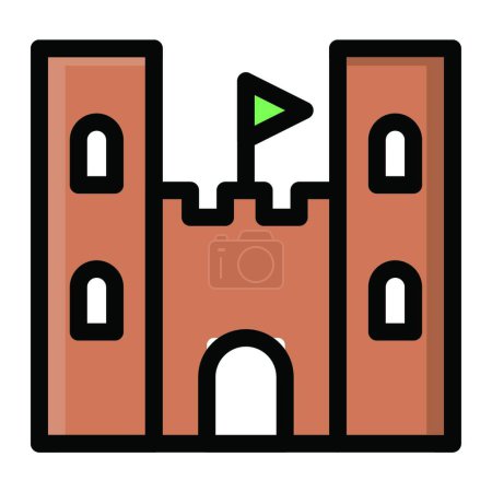 Téléchargez les illustrations : Icône du château, illustration simple web - en licence libre de droit